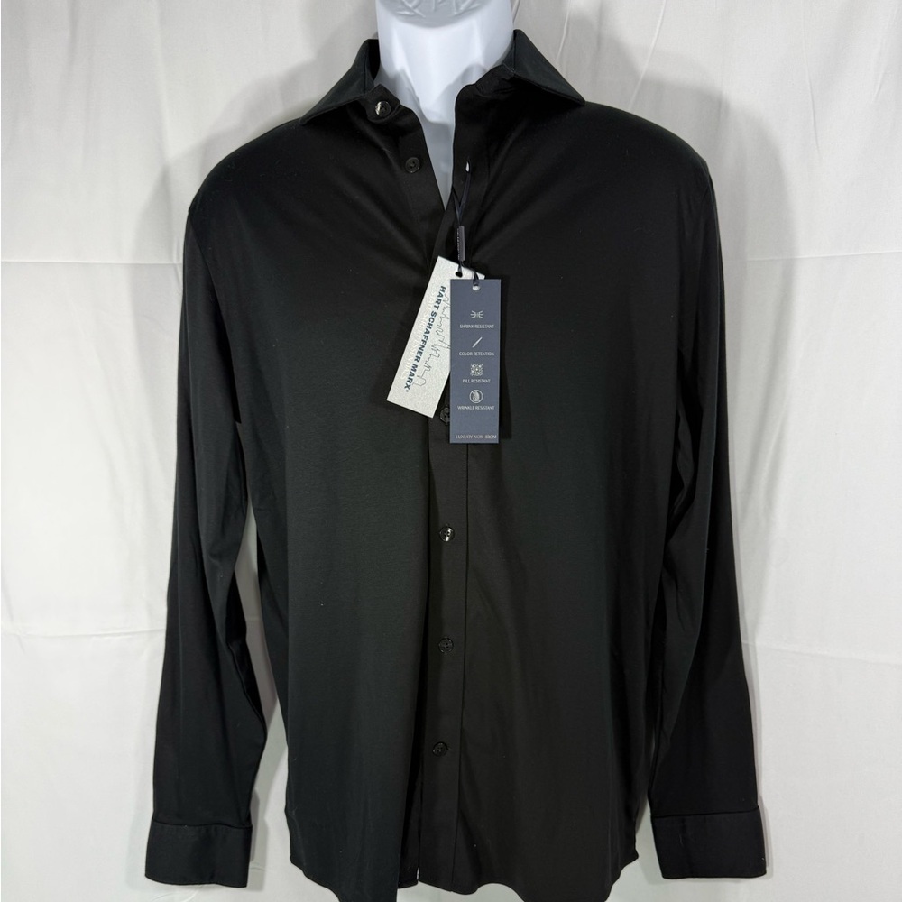 Hart Schaffner Marx Luxury Non Iron Men’s Black Button-Up Shirt Size Small